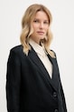 United Colors of Benetton μονόπετο σακάκι γυναικείο λινό μαύρο 2AGHDW00R.
