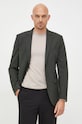 Сако с вълна Selected Homme вталена зелен 16085274.ForestNigh