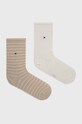 Ponožky Tommy Hilfiger 2-pack dlouhé ponožky béžová 100001494
