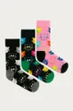 πολύχρωμο Happy Socks - Κάλτσες Mixed Cat (3-pack) Γυναικεία