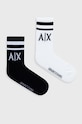 Čarape Armani Exchange (2-pack) visoke čarape crna 943030.CC650.NOS