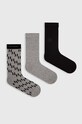 Karl Lagerfeld șosete 3-pack K/MONOGRAM cu modele gri 245M6004