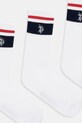 U.S. Polo Assn. skarpetki BRAND STRIPE SPORTS 3-pack MUP3452 biały AA00