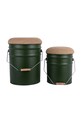 Leitmotiv stołek z miejscem do przechowywania Buckets 39 x 31 cm 2-pack zielony LM2263DG