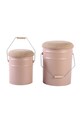Leitmotiv stołek z miejscem do przechowywania Buckets 39 x 31 cm 2-pack LM2263LB beżowy AA00