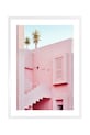 home & lifestyle decorațiune de perete cu ramă PINK BUILDING 50 x 70 cm multicolor 1541201.23159