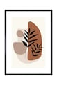 home & lifestyle decorațiune de perete cu ramă LEAFS ON ORGANIC SHAPES 50 x 70 cm multicolor 1541201.23078