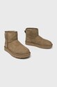 Obuwie UGG śniegowce zamszowe Classic Mini II 1016222 zielony
