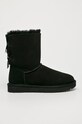 UGG - Δερμάτινες Μπότες Bailey Bow II φλατ μαύρο 1016225