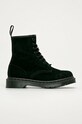 Dr. Martens - Botki zamszowe 1460 Mono płaski czarny 25536001