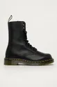 negru Dr. Martens bocanci de piele 1490 De femei