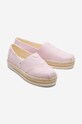 Еспадрили Toms Heavy Twill Platform Rope Alpargata розов 10017845