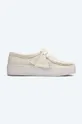 бежов Велурени мокасини Clarks Wallabee Cup White Жіночий