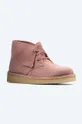 pink Clarks suede ankle boots Desert Coal