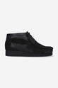 Kožne gležnjače Clarks Wallabee Patch zrnata koža crna 26163957