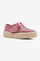 pink Clarks suede shoes Wallabee