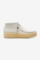 λευκό Σουέτ μπότες Clarks Wallabee Cup Γυναικεία