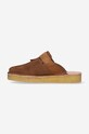 Взуття Замшеві шльопанці Clarks Originals 26164440 коричневий