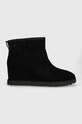 UGG botki zamszowe Classic Femme Mini płaski czarny 1104609.BLK