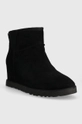 UGG cizme din piele întoarsă Classic Femme Mini negru