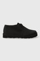 Кожени половинки обувки Clarks импрегнирана кожа черен 261631117070