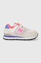 Detské tenisky New Balance imitácia semišu sivá PV574DK2