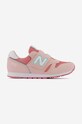 Otroške superge New Balance Imitacija zrnatega usnja roza YZ373JD2