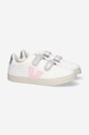 Veja scarpe da ginnastica per bambini in pelle Small-Esplar-Velcro SV0502529J bianco