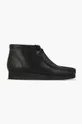 negru Clarks pantofi de piele Wallabee 26155512 De bărbați