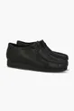 black Clarks leather shoes Wallabee