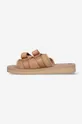 Suicoke sliders MOTO-VHL CAMEL  Uppers: Textile material, Suede Inside: Synthetic material, Textile material Outsole: Synthetic material