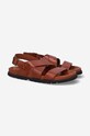 A.P.C. sandały skórzane Emile PXAWV.H51055 brązowy