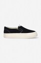 Stepney Workers Club suede plimsolls Lister Suede slip on black YA03015