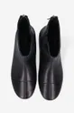 black Raf Simons leather ankle boots 2001