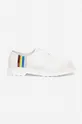 white Dr. Martens leather shoes For Pride Unisex