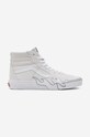 Semišové tenisky Vans SK8-Hi Flame usňová koža biela VN0005UJWWW