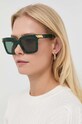 Bottega Veneta okulary przeciwsłoneczne kocie oczy zielony BV1005S