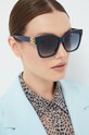 Солнцезащитные очки Balenciaga однотонная с деталью тёмно-синий BB0102SA