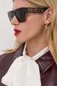 Versace occhiali da sole a tinta unita marrone 0VE4431