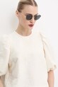 Сонцезахисні окуляри Burberry однотонна з деталлю чорний 0BE3144