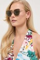 Солнцезащитные очки Burberry однотонная с деталью чёрный 0BE3144