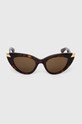 Akcesoria Alexander McQueen okulary przeciwsłoneczne AM0442S brązowy