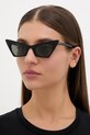 Alexander McQueen okulary przeciwsłoneczne kocie oczy damskie czarny AM0557S