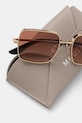 Akcesoria Alexander McQueen okulary przeciwsłoneczne kwadratowe damskie AM0564S złoty
