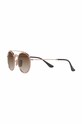 Chłopiec Ray-Ban okulary przeciwsłoneczne dziecięce Round Double Bridge 0RJ9647S brązowy