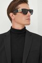 Сонцезахисні окуляри Versace однотонна з деталлю чорний 0VE4406