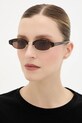 Akcesoria Alexander McQueen okulary przeciwsłoneczne AM0534S brązowy