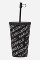 Karl Lagerfeld pohár szívószállal k/rhinestone fekete A2W42018