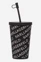 Karl Lagerfeld pohár szívószállal k/rhinestone A2W42018 fekete AA00