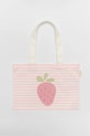 Torba za plažu SunnyLife Strawberry Sunshine Pink Stripe roza S51KCBPK